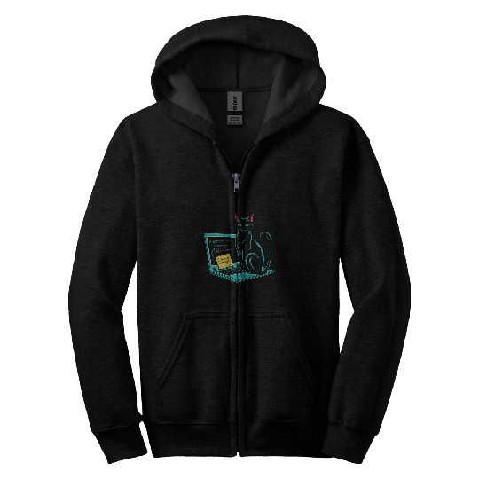 Cat I Work On Computers Coding Geek Design Zip Hoodies