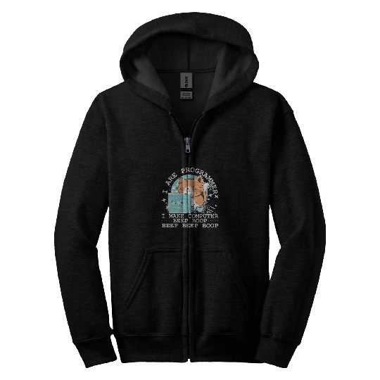 I Are Programmer Funny Cat Computer Nerd IT Coder Zip Hoodies