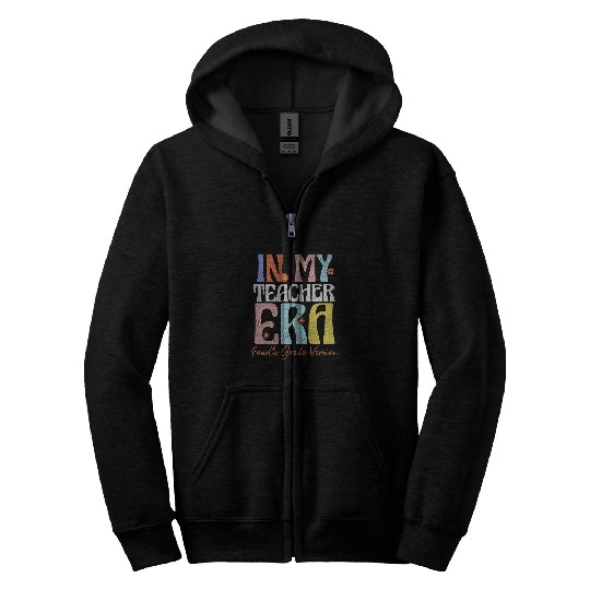 Educator 4th Grade Teacher Era Retro For School Teacher Zip Hoodies