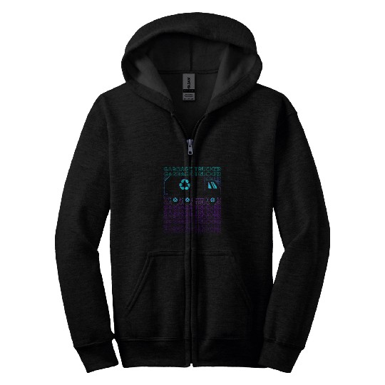 Garbage Trucker Recycling Trash Truck Waste Separation Retro Zip Hoodies