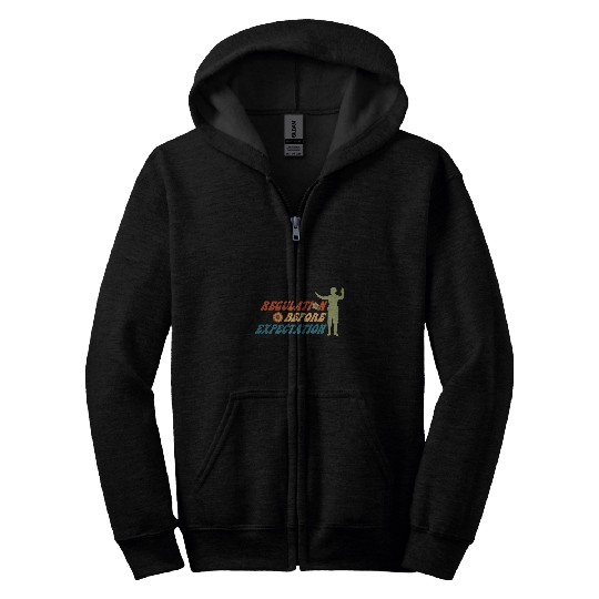 Regulation Before Expectation Retro Neurodiversity Therapist 10 Zip Hoodies