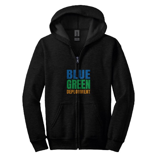 Blue Green Deployment DevOps Engineer Developer Programmer Zip Hoodies