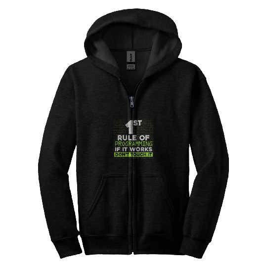 Rule Of Computer Programmer Programming Expert Graphic Zip Hoodies