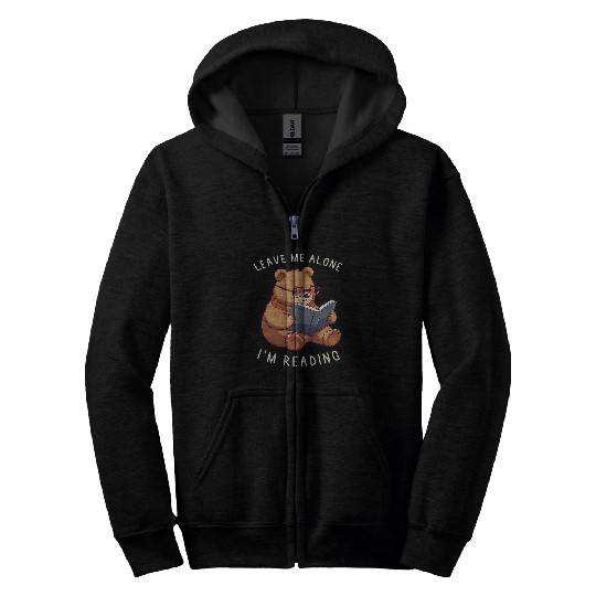 Bear Book Lover Leave Me Alone Im Reading Funny Women Zip Hoodies