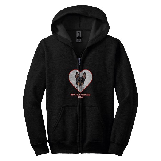 Toy Fox Terrier Dog Mom Zip Hoodies