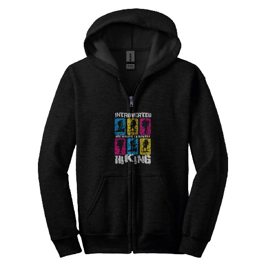 Born To Hike Mountains But Forced School Student Hiking Zip Hoodies