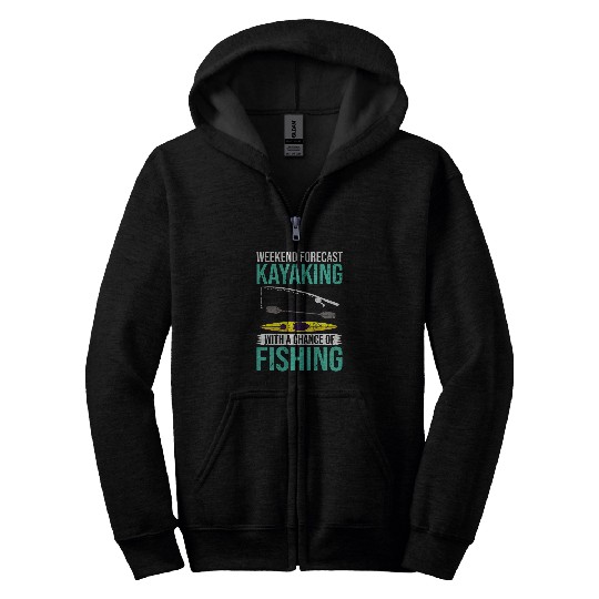 Kayak Fishing Canoe Angler Boat Paddle Kayaking Fisherman 2 Zip Hoodies