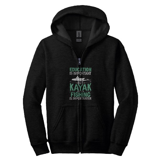 Kayak Fishing Canoe Angler Boat Paddle Kayaking Fisherman 16 Zip Hoodies