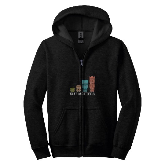 Funny Photography Lens Size Matter Zip Hoodies