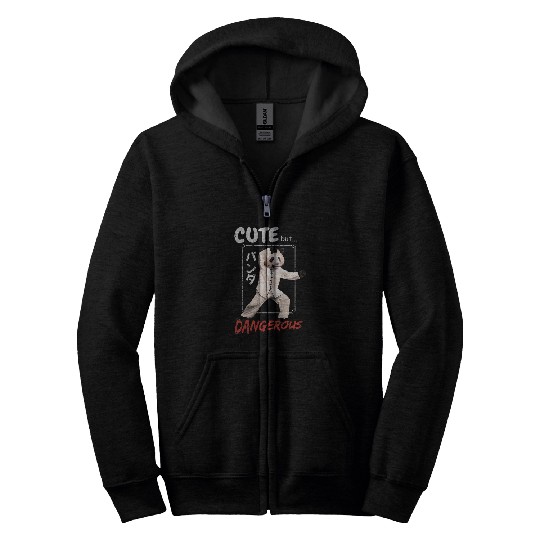 Animal Cute Dangerous Love Panda Bear Karate Taekwondo Zip Hoodies