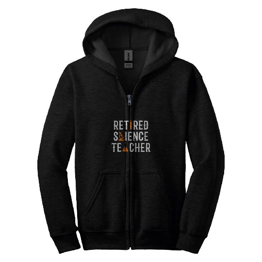 Retired Science Teacher Writing School Retirement Zip Hoodies