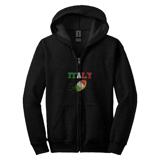 ITALIAN FLAG ITALY RUGBY Zip Hoodies