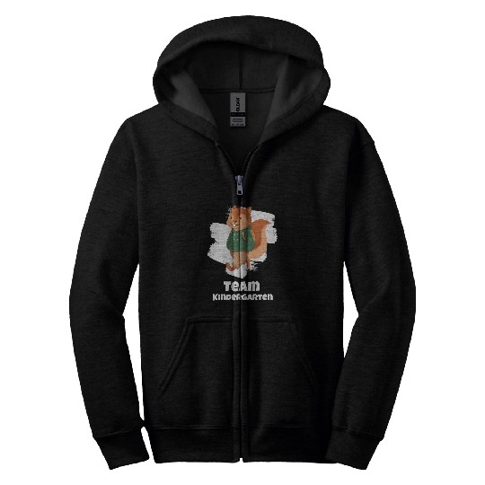 Team Kindergarten Cute Squirrel For Kids And Teachers Zip Hoodies