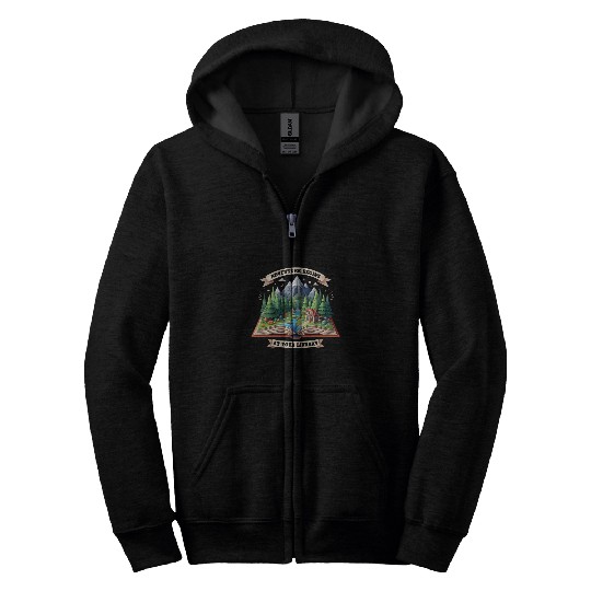 Adventure Begins At Your Library Book Lover Camping Lovers Zip Hoodies