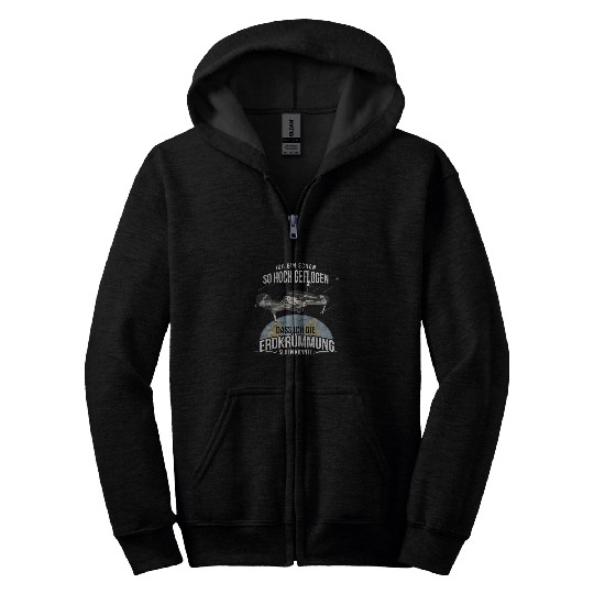Drone pilot flies drone with camera over the clouds Zip Hoodies