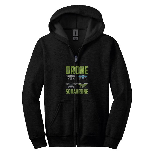 Drone Pilot Drone Squadrone Quad Pilots Quadcopter Zip Hoodies