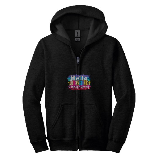 HELLO KINDERGARTEN Teachers Kids Student School 1 Zip Hoodies