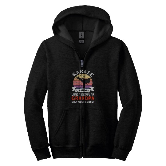 Mens Karate Grandpa Martial Arts Karate Zip Hoodies