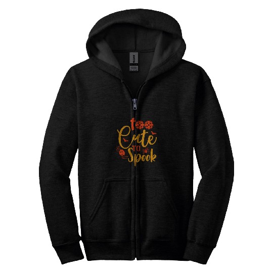 Halloween Pickleball Tee Too Cute To Spook II Zip Hoodies