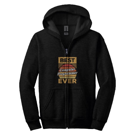Retro Computer Programmer Ever Programming Coding Zip Hoodies