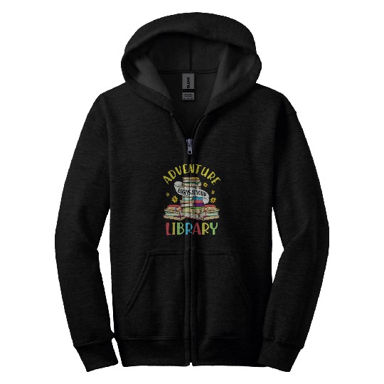Adventure Begins At Your Library Summer Reading 2024 4 Zip Hoodies