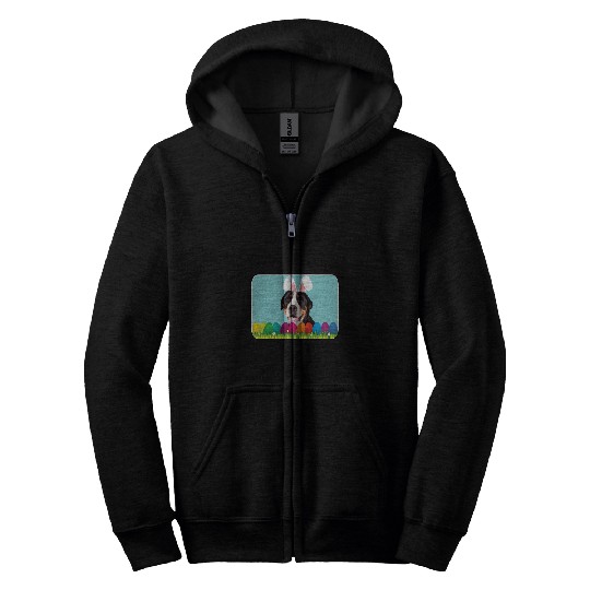 Greater Swiss Mountain Dog w Bunny Ears Zip Hoodies