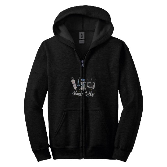 Jingle Bell Telemetry nurses Christmas Crew Tele Tech Xmas Zip Hoodies