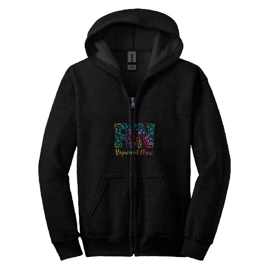 Tie Dye Registered nurses RN Nursing nurses Day nurses Week Zip Hoodies