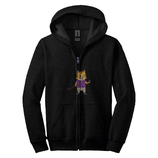 Cat Whisperer Snooker Pool Player Sport Lover Billiards Zip Hoodies