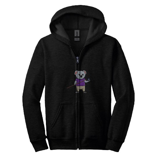 Koala Billiard Ball Snooker Pool Player Billiard Champ Zip Hoodies