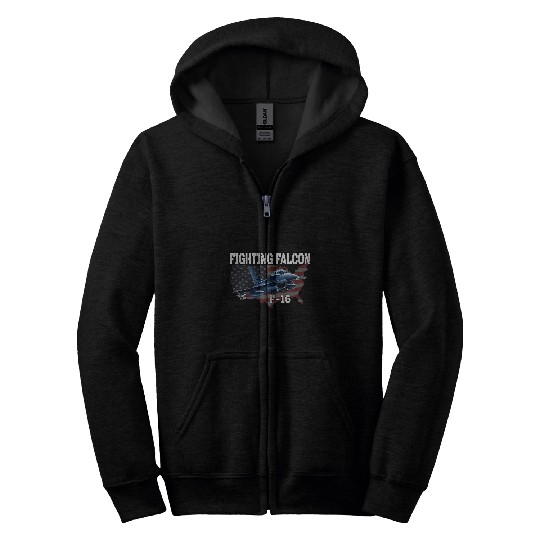 F16 Fighting Falcon Viper Fighter Pilot Military Aviation Zip Hoodies