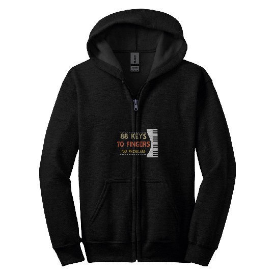 Music Musician Piano Keyboard Musik Student Piano Zip Hoodies