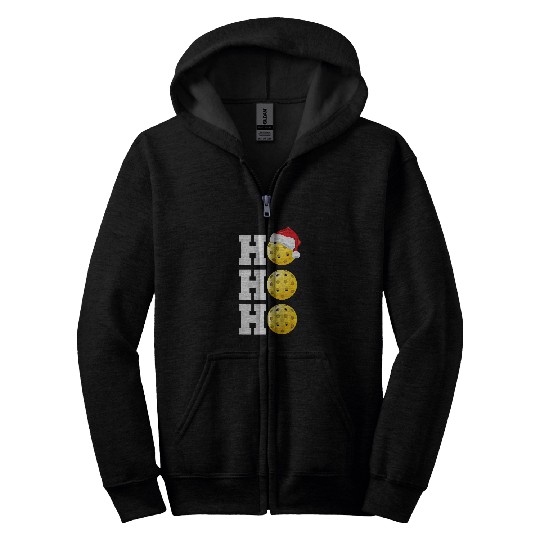 Ho Ho Ho Christmas Pickleball Funny xmass Mens Womens Zip Hoodies