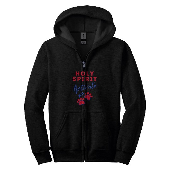 Holy Spirit Activate Vet Funny Christian Religious 6 Zip Hoodies