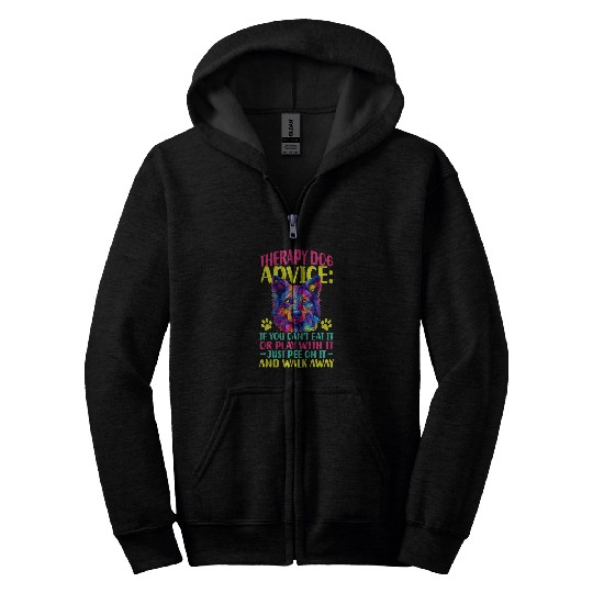 Therapist Just Pee On It And Walk Away Therapy Dog Zip Hoodies