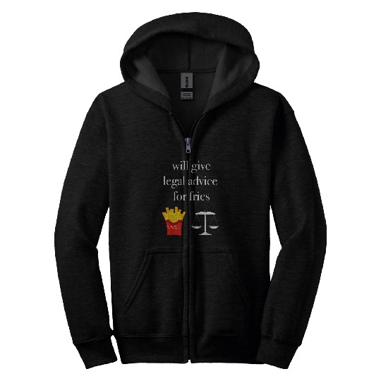 lawyer law student firm school french fries LSAT gift woman Zip Hoodies