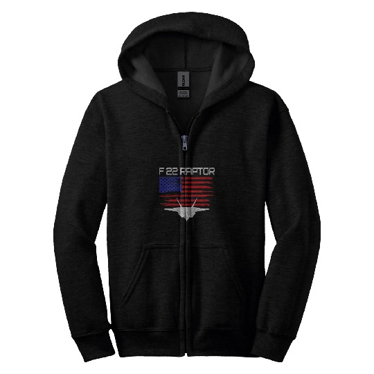 F22 Raptor American Flag Pilot Zip Hoodies
