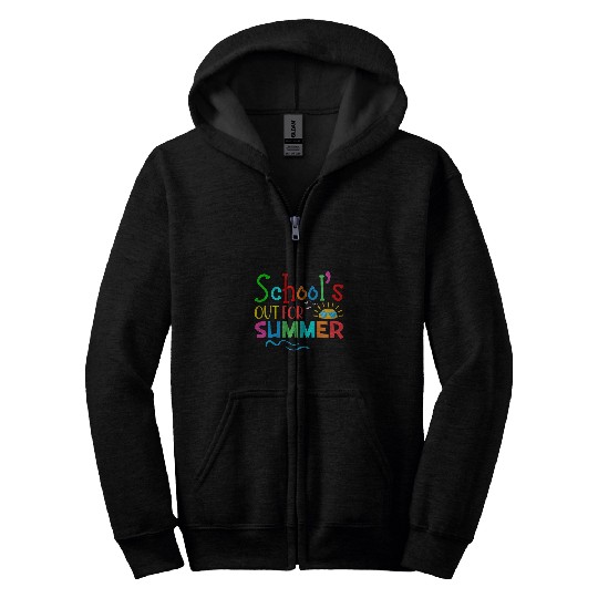 Schools Out for Summer Last Day of School Teacher Student 3 Zip Hoodies