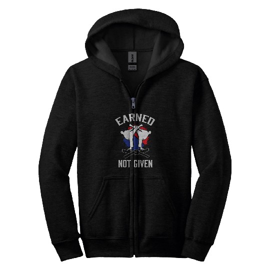 Earned Not Given Taekwondo Martial Arts Athlete Zip Hoodies