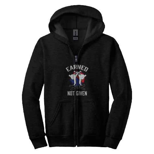 Earned Not Given Taekwondo Martial Arts Athlete Zip Hoodies