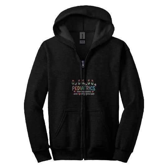 Tiny Humans Are My Favorite Pediatric NICU nurses Groovy 1 Zip Hoodies