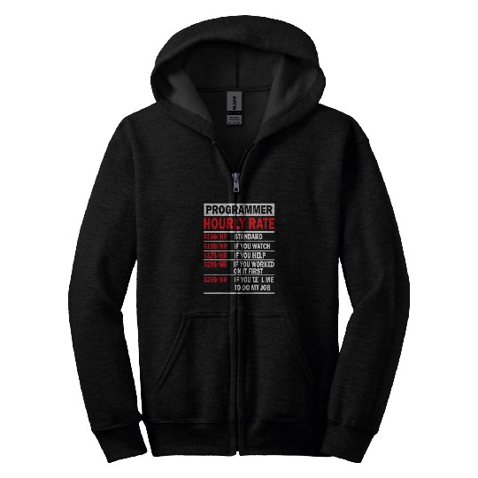 Programmer Hourly Rate Software Engineer Zip Hoodies