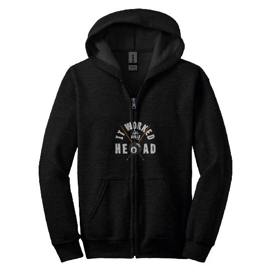 Billiard It Works In My Head Snooker Pool Player Zip Hoodies