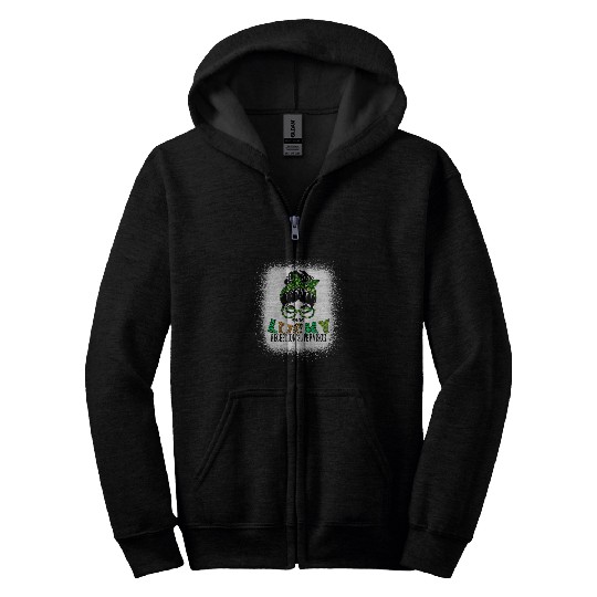 One Lucky Reception Supervisor Bleached St Patricks Day Zip Hoodies
