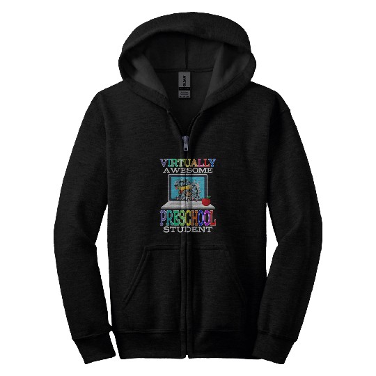 Virtually Awesome Preschool Student Back To School 1 Zip Hoodies