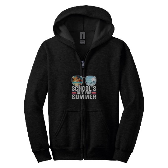 Schools Out For Summer Glasses Last Day Of School Teacher 1 Zip Hoodies