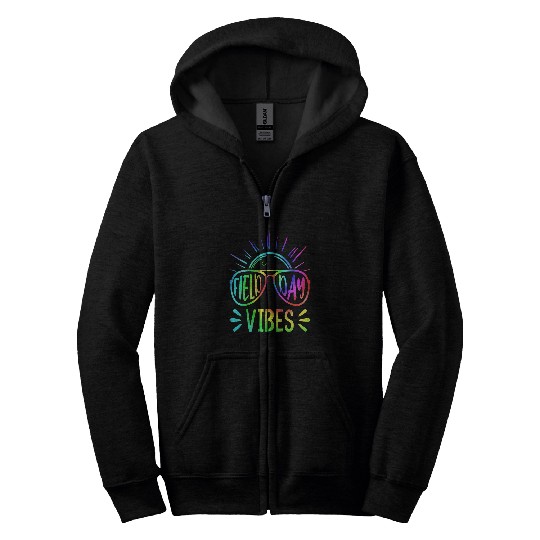 School Field Day School Field Day Vibes Teacher Kids Zip Hoodies