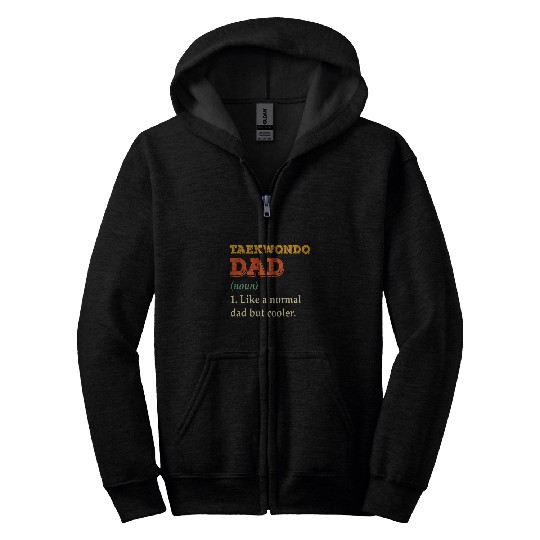 Black Belt Martial Arts Taekwondo Dad Fathers Day Gift Zip Hoodies