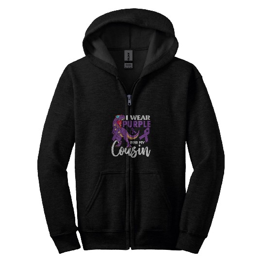 I Wear Purple For My Cousin Epilepsy Awareness Boho Rainbow 1 Zip Hoodies
