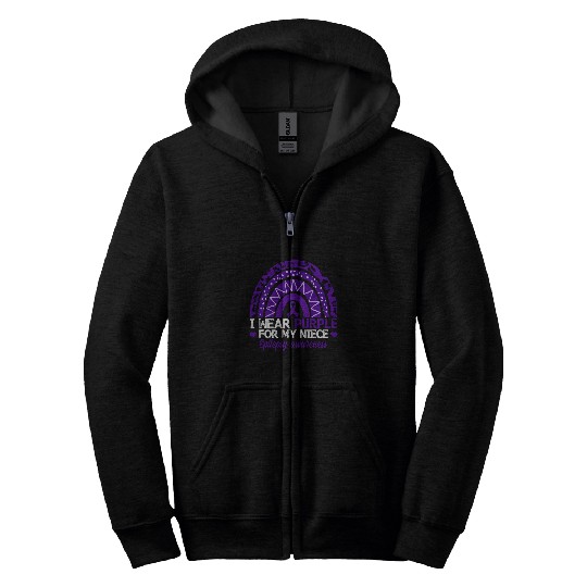 I Wear Purple For My Niece Epilepsy Awareness Boho Rainbow Zip Hoodies